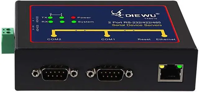 Alt view image 2 of 5 - Industrial 2 Ports RS232/422/485 Serial Device Server Converter Support VCOM/TCP Server/TCP Client/UDP Mode