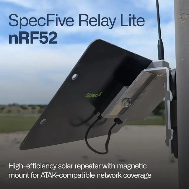Alt view image 7 of 7 - Relay Lite nRF52 Solar LoRa Mesh Repeater, Meshtastic ATAK Version, Magnetic Mount Kit, Mesh Network Extender, 7W Solar Panel, IP65 Enclosure, 915 MHz Antenna, Low Power Mode, 22 dBm