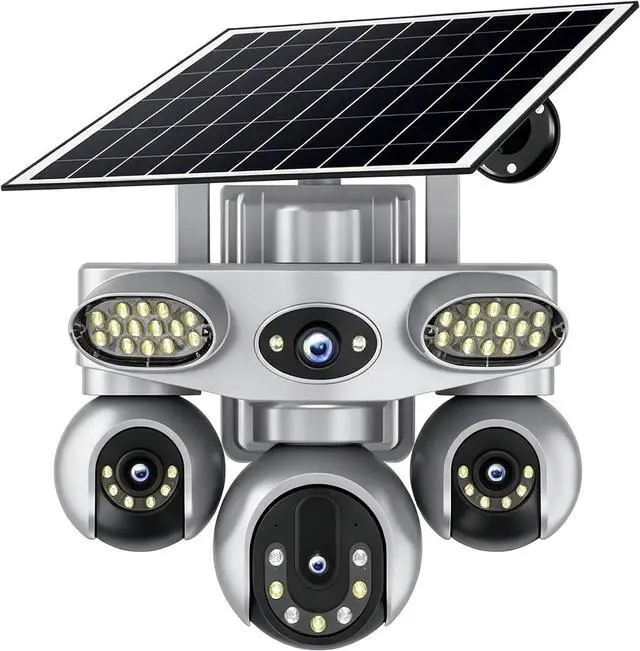 Main image of 4-Lens Solar PTZ Safety Camera Wireless Outdoor, with 24/7 Continuous Recording, Intelligent Detection and Automatic Tracking, Two-Way Audio Communication, Voice Alarm, Suitable for Home Farm safety4