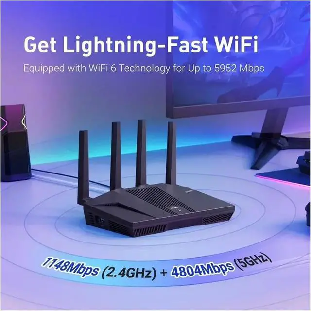 Alt view image 7 of 7 - GL.iNet Flint 2 (GL-MT6000) Enrutador Doméstico Yd Oficina,tecnología Wi-Fi 6 De 8 Transmisiones OpenWrt Puertos Ethernetde2,5G
