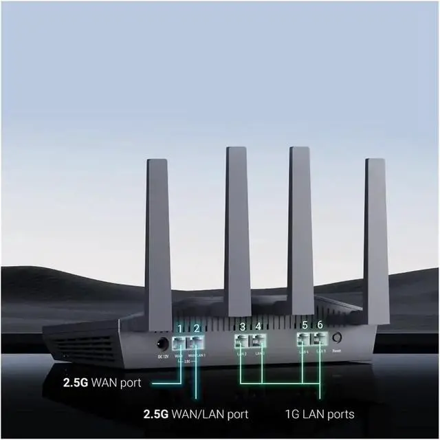Alt view image 4 of 7 - GL.iNet Flint 2 (GL-MT6000) Enrutador Doméstico Yd Oficina,tecnología Wi-Fi 6 De 8 Transmisiones OpenWrt Puertos Ethernetde2,5G
