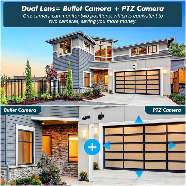 Alt view image 3 of 7 - Outdoor 10MP 5K HD Dual Lens WiFi IP Camera Smart PTZ Home Security CCTV Video Surveillance Human Detection