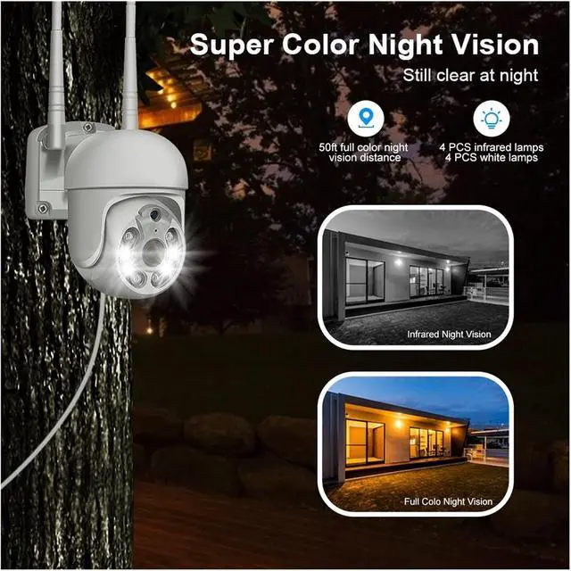 Alt view image 5 of 6 - 5MP WiFi Camera Outdoor 1536P 5X Digitial Zoom PTZ IP Cameras Audio P2P CCTV Surveillance Work with