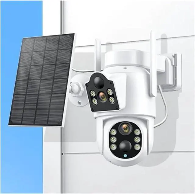 Main image of Solar IP Camera WiFi Outdoor Dual Lens PTZ Security Camera 4MP HD Built in Battery Solar Panel Wireless Camera PIR Alarm