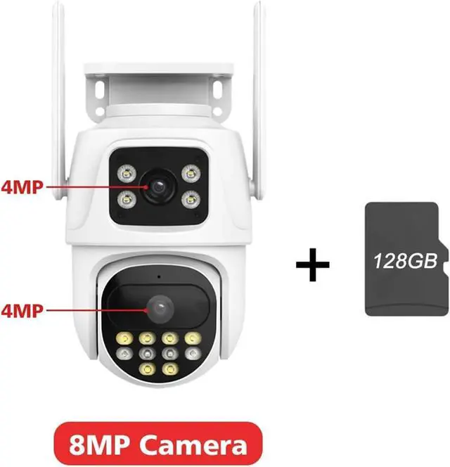 Alt view image 2 of 7 - 8MP Dual Screen and Dual Lens WiFi Surveillance Camera Ai Auto Tracking Color Night Vision Bluetooth Outdoor PTZ Security Camera