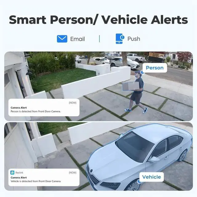 Alt view image 3 of 5 - Outdoor Camera 8mp 4K PoE Human/Car Detection Night Vision Bullet Smart Home IP Surveillance Camera RLC-810A