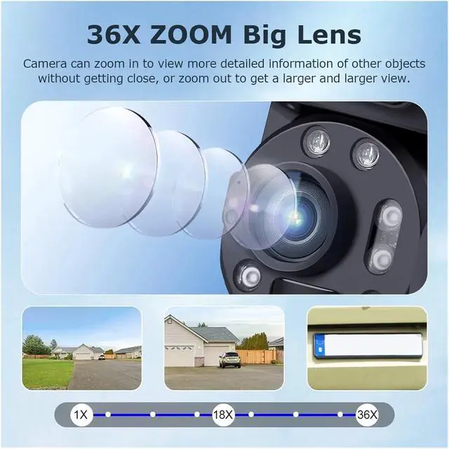 Alt view image 6 of 6 - 4K 8MP 36X Zoom 4G Solar Camera Dual Lens Dual Screen Human Detect Auto Tracking Outdoor 10W Solar Panel WiFi CCTV