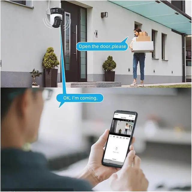 Alt view image 5 of 7 - Three Lens PTZ IP Camera Outdoor 6K HD Three Screen WiFi Security Camera Auto Tracking 4K Dual Len Wirelss CCTV Camera