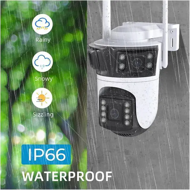 Alt view image 7 of 7 - Three Lens PTZ IP Camera Outdoor 6K HD Three Screen WiFi Security Camera Auto Tracking 4K Dual Len Wirelss CCTV Camera