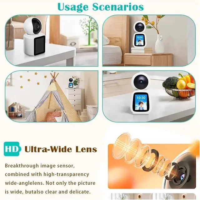 Alt view image 5 of 6 - 4MP WiFi Camera PTZ Indoor Two-Way Voice and Video Call with Screen 2MP Mobile Detection Security Surveillance Camera