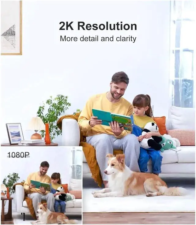 Alt view image 6 of 6 - 4MP WiFi Camera PTZ Indoor Two-Way Voice and Video Call with Screen 2MP Mobile Detection Security Surveillance Camera