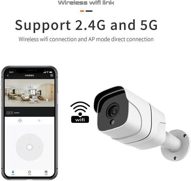 Alt view image 3 of 7 - 5G WiFi IP Camera Outdoor Bullet 5MP Home Security Camera Motion Detection 1080P HD Color Night Vision Audio Surveillance