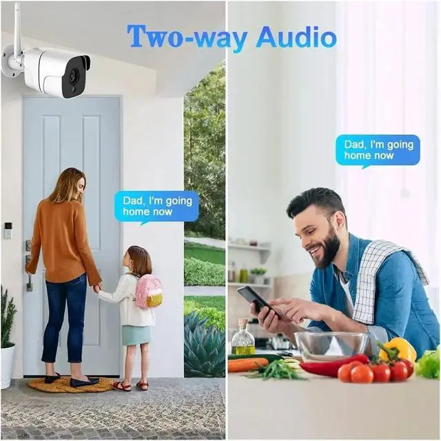 Alt view image 5 of 7 - 5G WiFi IP Camera Outdoor Bullet 5MP Home Security Camera Motion Detection 1080P HD Color Night Vision Audio Surveillance