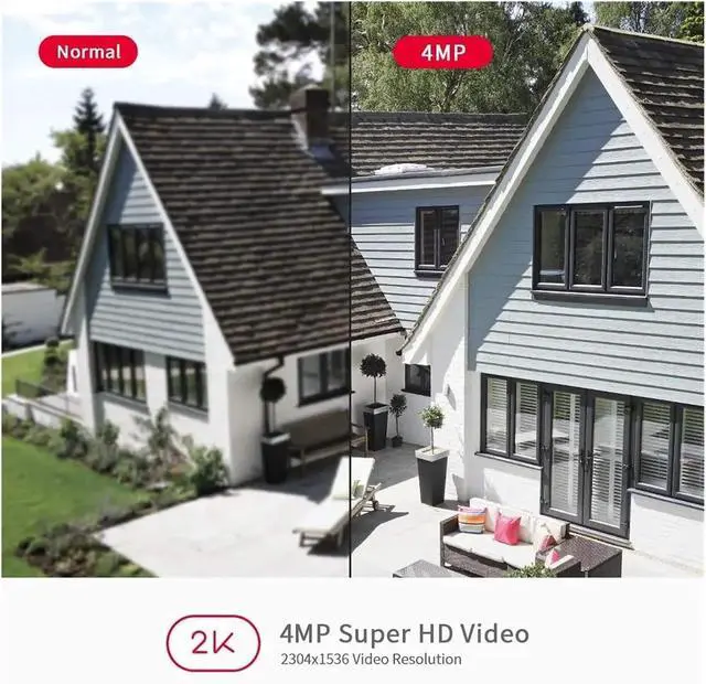 Alt view image 3 of 7 - 4MP Super HD Outdoor WiFi Security Camera with AI Human Motion Detection 66 Ft Night Vision Bullet IP Surveillance Camera