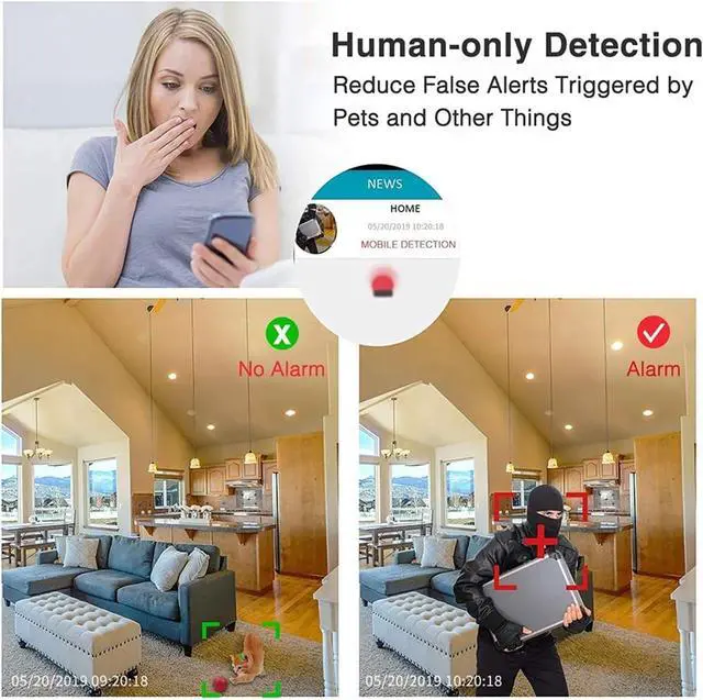 Alt view image 4 of 7 - 4MP Super HD Outdoor WiFi Security Camera with AI Human Motion Detection 66 Ft Night Vision Bullet IP Surveillance Camera