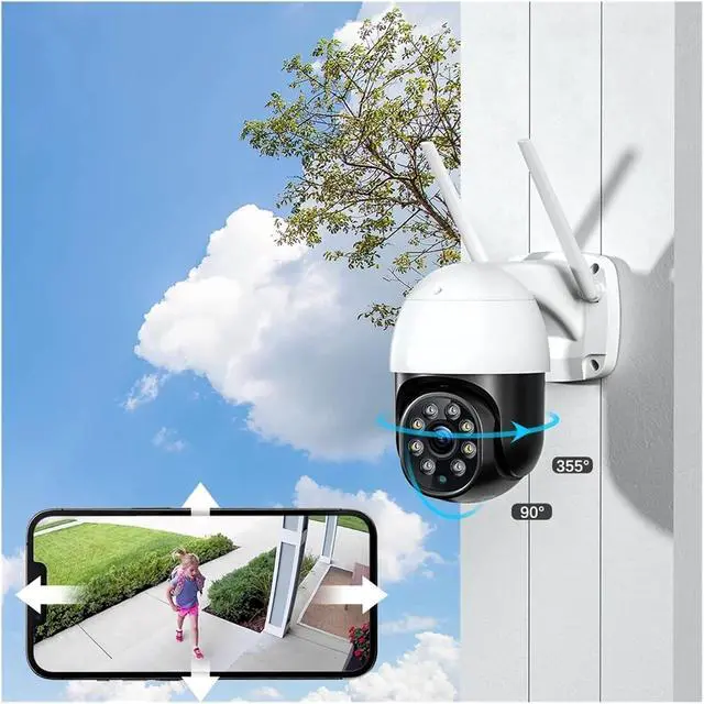 Alt view image 2 of 6 - 5MP 5G WiFi IP Camera Outdoor 360 Human Detection Auto Tracking Security Camera Color Night Vision CCTV Two Way