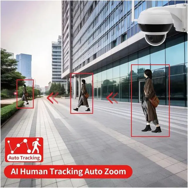 Alt view image 4 of 7 - 4K 8MP WiFi Metal Dome PTZ Camera Outdoor Humanoid Tracking IP Camera Indoor 2-Way H.265 W Surveillance Cameras