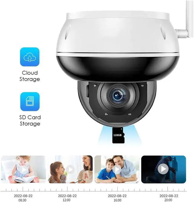 Alt view image 3 of 7 - PTZ Dome Camera Humanoid Tracking 4K 8MP HD WiFi IP Camera Outdoor Metal Shell Waterproof Security CCTV Camera H.265
