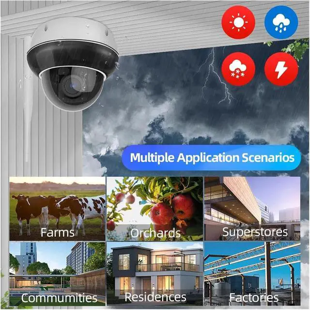 Alt view image 4 of 7 - PTZ Dome Camera Humanoid Tracking 4K 8MP HD WiFi IP Camera Outdoor Metal Shell Waterproof Security CCTV Camera H.265
