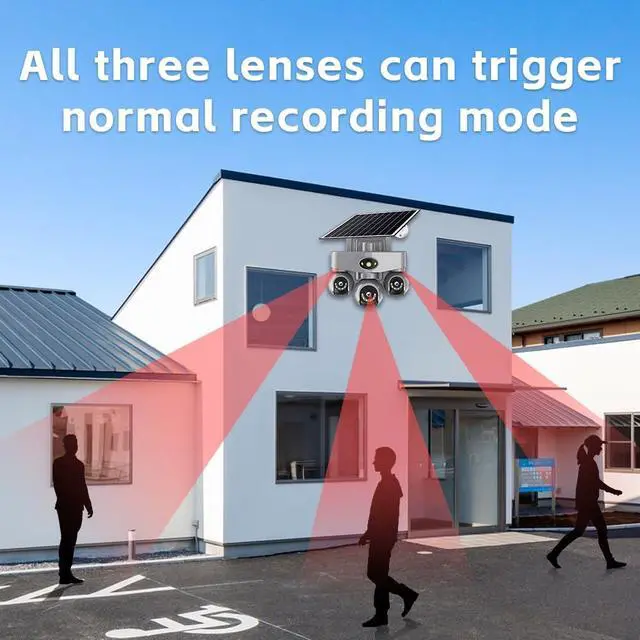 Alt view image 3 of 7 - 6MP Triple Lens Solar Security Camera Wireless Outdoor, for V380 Pro PTZ Camera 24/7 Continuous Recording,Intelligent Tracking, Color Night Vision, IP66 Waterproof Outdoor Surveillance Cameras1