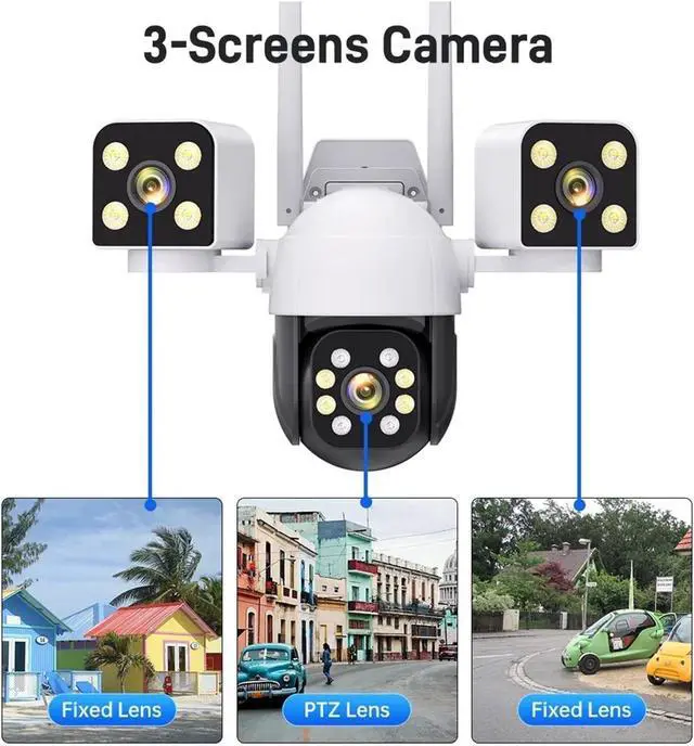 Alt view image 3 of 7 - Smart Home 900W WiFi Security Camera with 360 Degree Outdoor Surveillance Full Color Night Vision Alarm Sound Effect