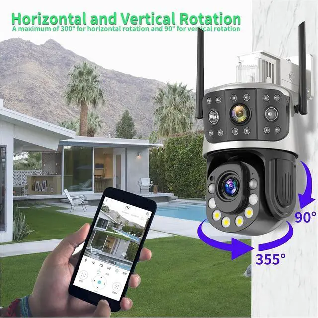 Alt view image 4 of 7 - IP Camera 50X Optical Zoom 4K 8MP Outdoor WiFi PTZ Dual Screen Monitor Human Detection Security CCTV Video Surveillance