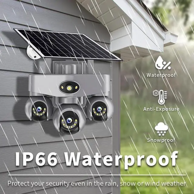 Alt view image 6 of 7 - 6MP Triple Lens Solar Security Camera Wireless Outdoor, for V380 Pro PTZ Camera 24/7 Continuous Recording,Intelligent Tracking, Color Night Vision, IP66 Waterproof Outdoor Surveillance Cameras1