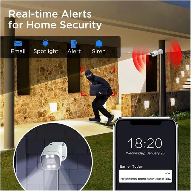 Alt view image 4 of 7 - 5MP Outdoor Security IP POE Camera Home Security Surveillance Camera with Smart Human/Car Detection Color Night Vision
