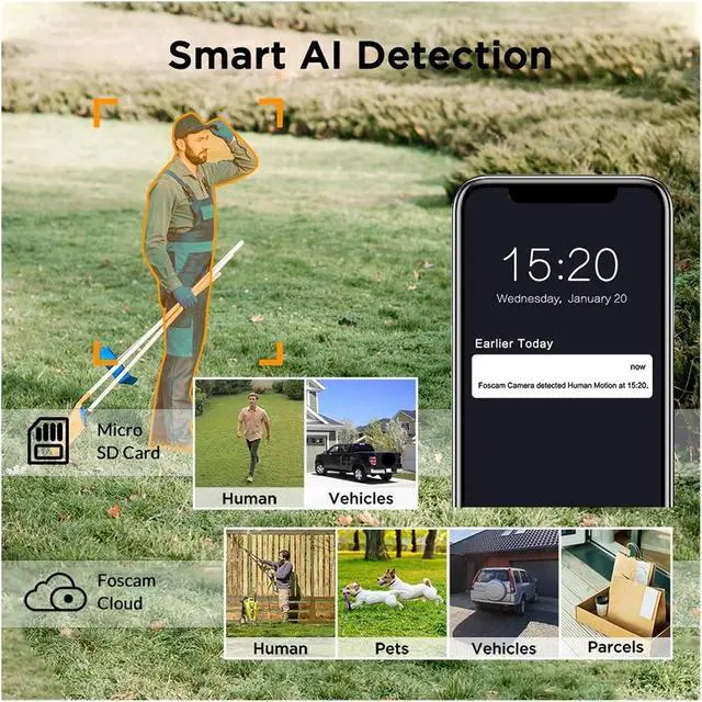 Alt view image 5 of 7 - 5MP Outdoor Security IP POE Camera Home Security Surveillance Camera with Smart Human/Car Detection Color Night Vision