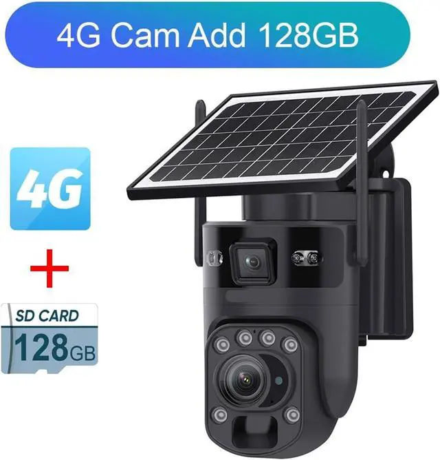 Alt view image 2 of 7 - 10MP Dual Screen AOV Solar Security Camera, 4G WiFi CCTV with 36X Optical Zoom, AOV+PIR & 24/7 Recording, UBOX PRO APP