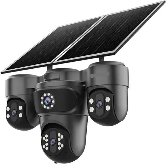 Main image of 20MP Four Screen Solar Security Camera, 4G SIM Outdoor IP CCTV with AOV, 12X Zoom, 3 PTZ 360° & 24/7 Recording