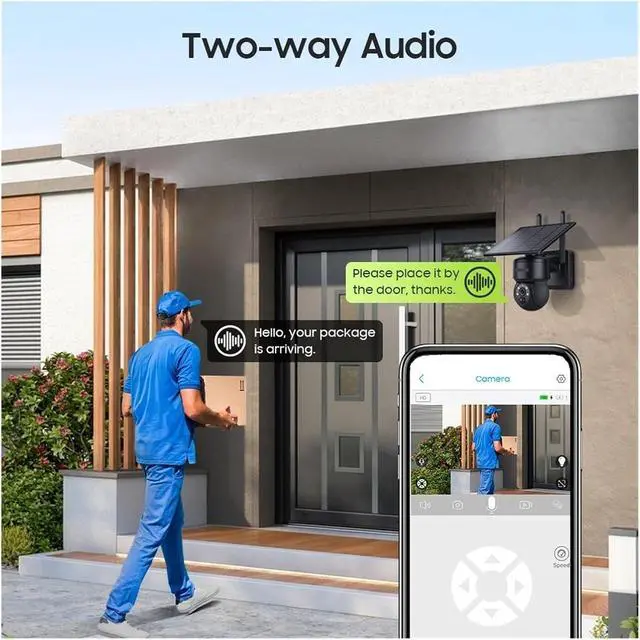 Alt view image 6 of 7 - 6MP WiFi PTZ Solar Security Camera, Tuya Smart Life Outdoor CCTV with PIR Human Tracking, Color Night Vision & IP65 Waterproof