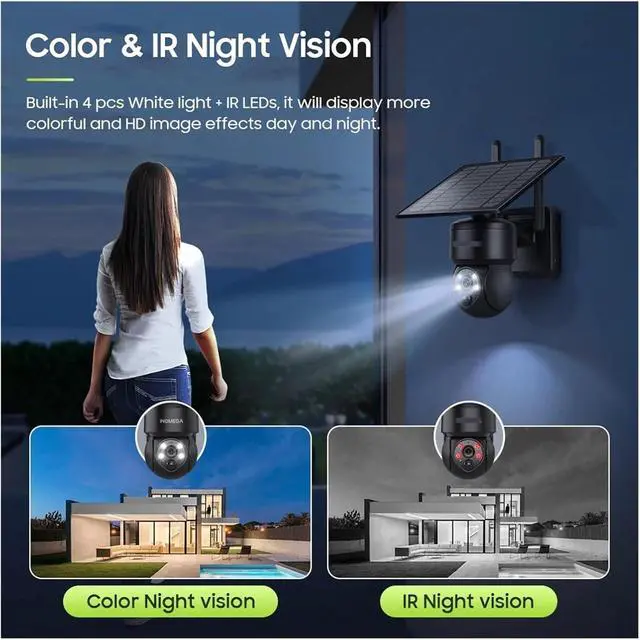 Alt view image 5 of 7 - 6MP WiFi PTZ Solar Security Camera, Tuya Smart Life Outdoor CCTV with PIR Human Tracking, Color Night Vision & IP65 Waterproof