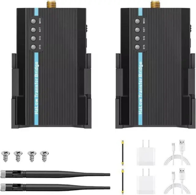 Main image of HTB01 32Mbps HaLow Transfer Bridge Camera 902-928MHz Long-Range Low-Power IoT, AP/STA Modes RJ45 & USB-C, Plug-and-Play for Industrial & Smart Campus (AP+STA)