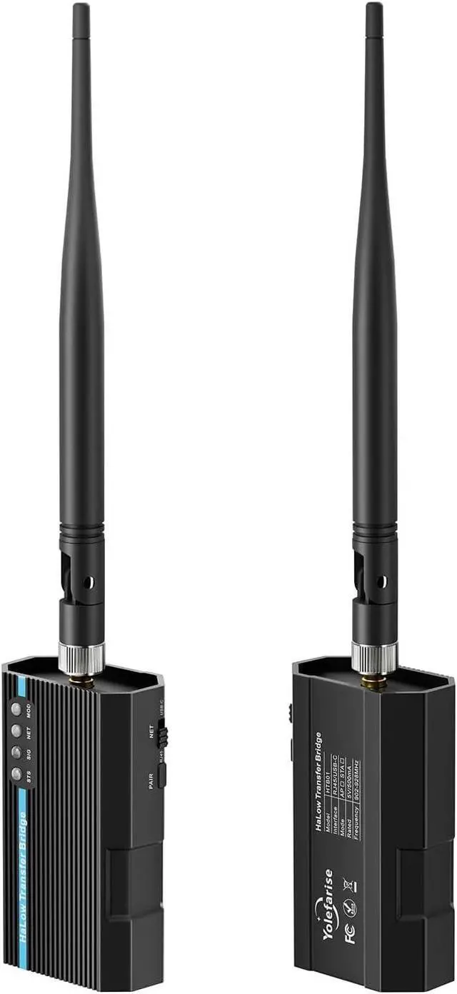 Alt view image 3 of 5 - HTB01 32Mbps HaLow Transfer Bridge Camera 902-928MHz Long-Range Low-Power IoT, AP/STA Modes RJ45 & USB-C, Plug-and-Play for Industrial & Smart Campus (AP+STA)