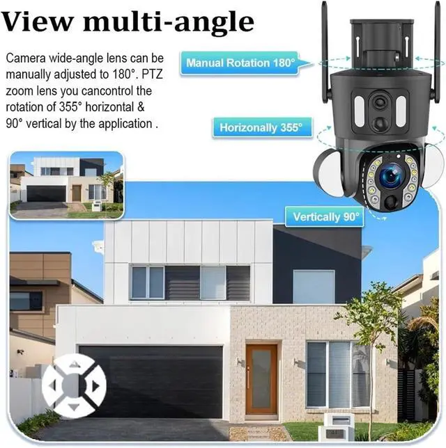 Alt view image 7 of 7 - 8MP Dual Lens Dual Screen Solar PTZ Security Camera, 4G WiFi Outdoor Cam with 20X Zoom, PIR Detection & Auto Tracking, UBOX APP