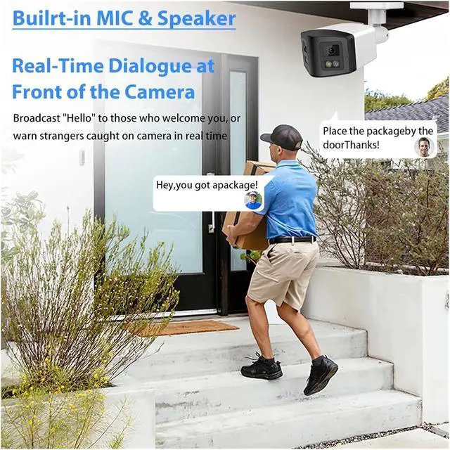 Alt view image 5 of 6 - 4MP 4MM Dual Lens Panoramic Smart Dual Light IP Camera POE Security Camera Smart Home Outdoor CCTV