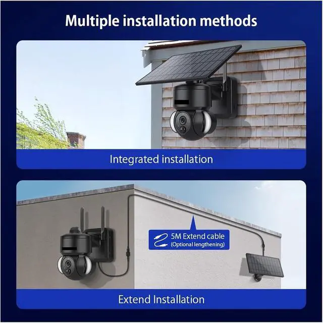 Alt view image 4 of 6 - Solar PTZ IP Camera Outdoor Solar Panel Surveillance Security Camera Home Camera