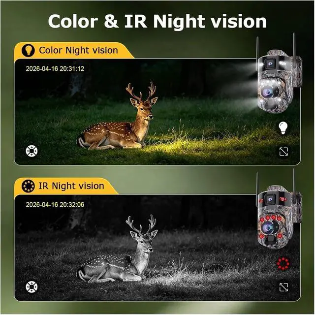 Alt view image 7 of 7 - 10MP Solar Security Camera, 36X Zoom 360° Outdoor Cam with AOV, 24/7 Recording, PIR Night Vision & Built-in Battery