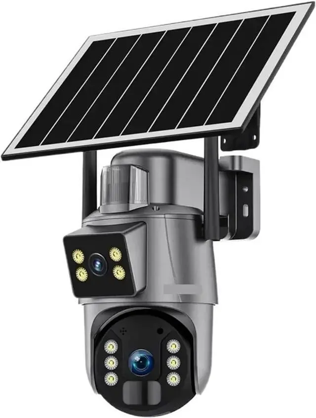 Main image of 4K 8MP Dual Screen Solar Security Camera, 4G WiFi Outdoor CCTV Cam with PIR Detection, Light Alarm & Auto Tracking