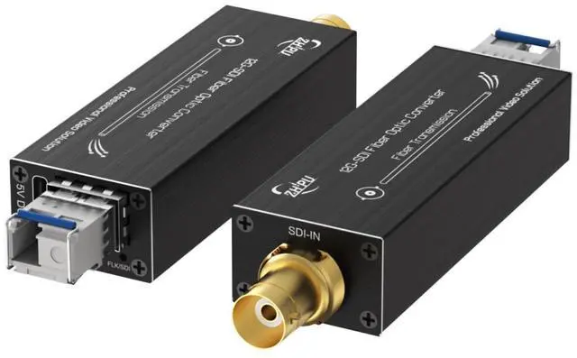 Main image of Mini 12G-SDI Fiber Extender, 1-Channel 12G-SDI Video Over Fiber with Embedded Audio, 20km Transmission, Supports 4K, Mini Size with 5V DC Power for Broadcast and Surveillance Applications