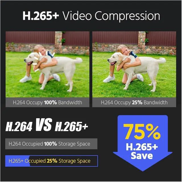 Alt view image 7 of 7 - 12MP Outdoor Smart Dual Light PoE Security Camera Color Night Vision Built-in Microphone IP67 Smart Home H.265+