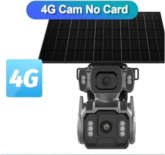 Alt view image 2 of 7 - 10MP Dual Screen Solar Security Camera, 4G Outdoor AOV Cam with 12X Zoom, 24/7 Recording, Human Auto Tracking & Auto Zoom