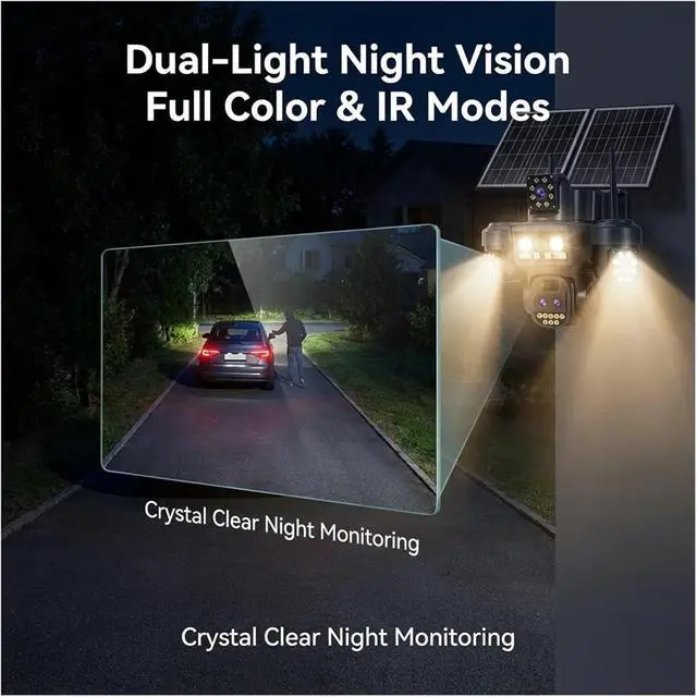 Alt view image 4 of 7 - 20MP 4-Lens AOV Solar Security Camera, 4G Outdoor Cam with 16000mAh Battery, AI Human Detection, Light Alarm & Two-Way Intercom