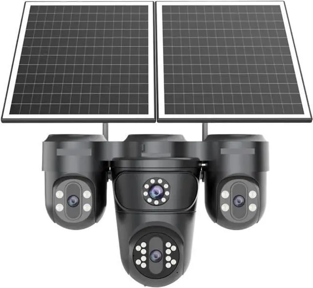 Main image of 4-Lens AOV Solar Security Camera, 4G SIM Outdoor CCTV with 12X Optical Zoom, Auto Zoom Tracking & 24/7 Continuous Recording