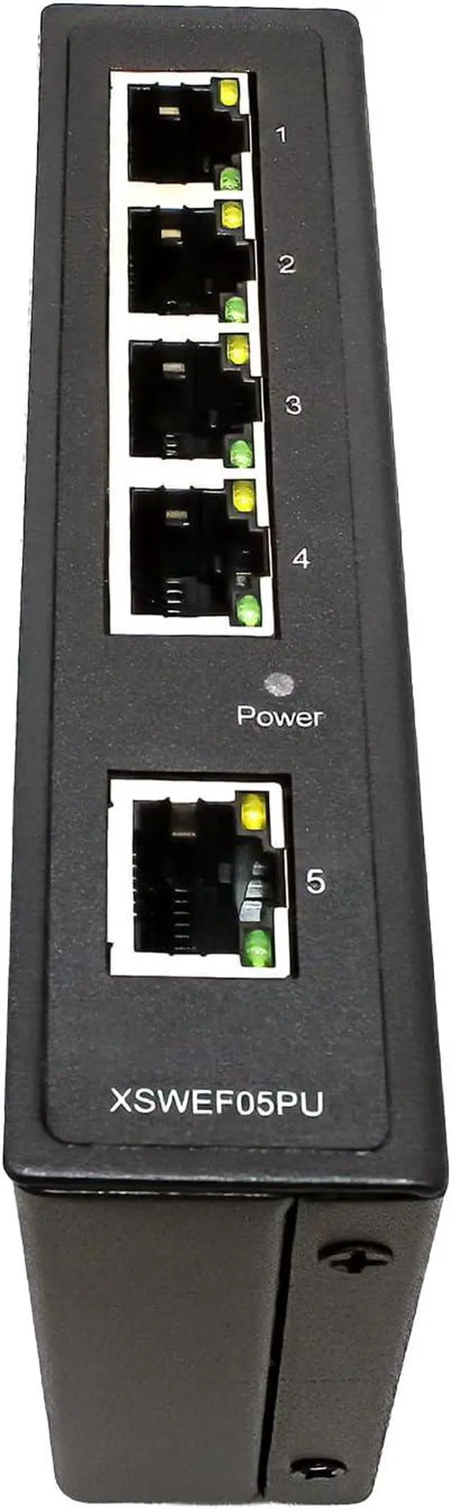 Alt view image 3 of 6 - 5-Port Industrial Ethernet Switch, 10/100 Mbps Unmanaged DIN Rail Switch