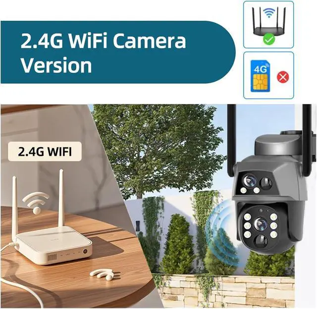 Alt view image 5 of 7 - 4K 8MP Dual Lens Solar Security Camera, 4G WiFi Battery Powered Outdoor IP Cam with Dual PIR Human Detection & Night Vision