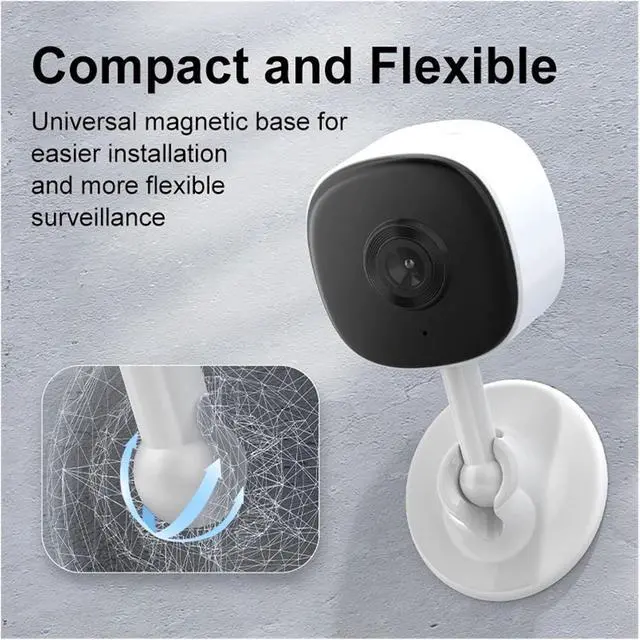 Alt view image 7 of 7 - 4K WiFi Mini Security Camera, 360° Rotatable Indoor Cam with IR Night Vision for Smart Home Monitoring
