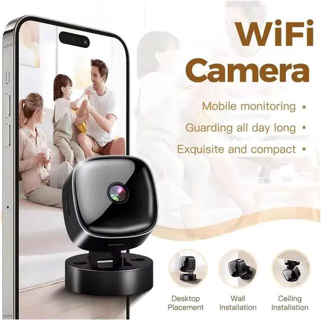 Alt view image 4 of 7 - USB Powered Mini WiFi Security Camera, HD Night Vision Motion Detection Wireless Indoor Anti-Theft Wall Mount Cam