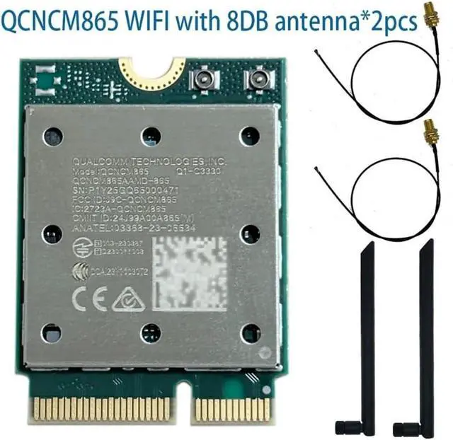 Alt view image 2 of 5 - WiFi 7 QCNCM865 WI-FI 7 BT Combo Module Bluetooth 5.3 Up to 5.8 Gbps with 4K QAM,Wi-Fi 7 Wi-Fi 6E Wi-Fi 6 802.11ax(QCNCM865 8DBsma)